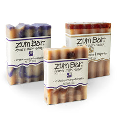 Zum Indigo Wild Goat Milk Soap Bar pack front, gentle natural cleanse.