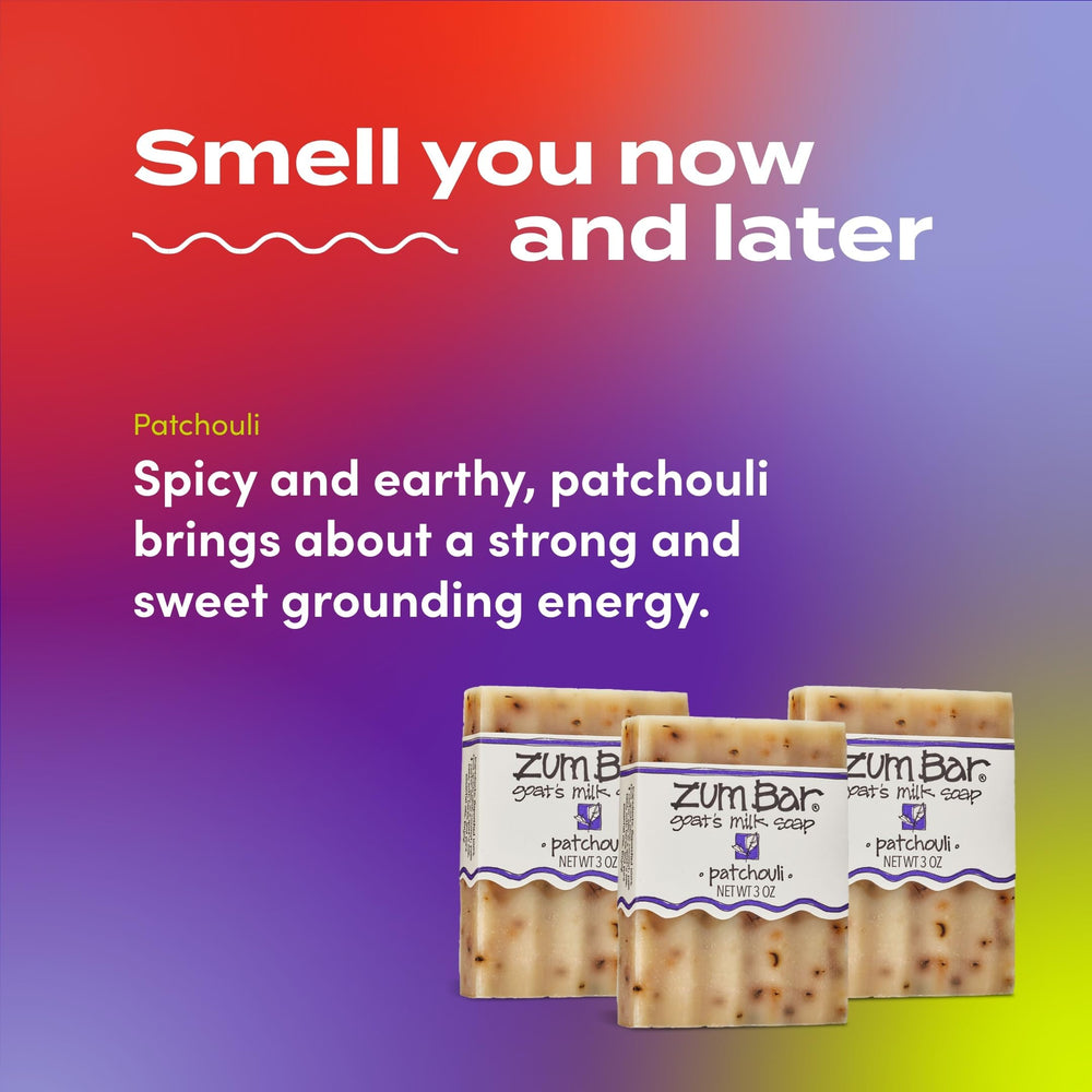 Zum Indigo Wild Patchouli soap note showing earthy, musk undertones