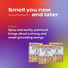 Zum Indigo Wild Patchouli soap note showing earthy, musk undertones