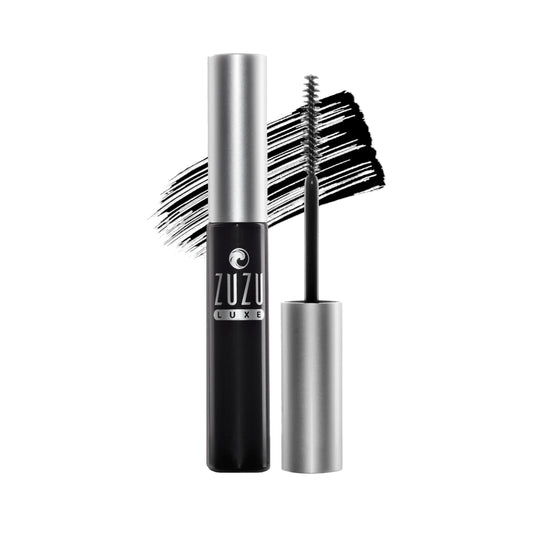 Zuzu Luxe Luxe Mascara Onyx bottle highlights water resistance and color.