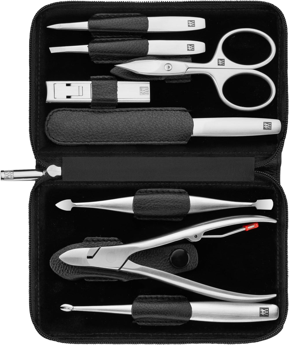 ZWILLING manicure set 8-piece case, compact travel-ready storage for precision tools.