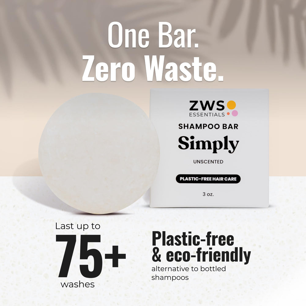 ZWS Essentials Simply Unscented Shampoo Bar ingredients cocoa butter and jojoba oil