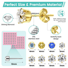 Zygc blue yellow rainbow diamond earrings offer versatile styling