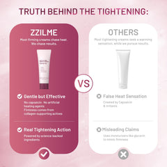 ZZILME B Tight cream swatch on skin for instant refreshment.