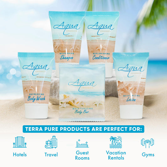 1-Shoppe All-in-Kit Aqua Organics conditioner 1oz bottle for guest care