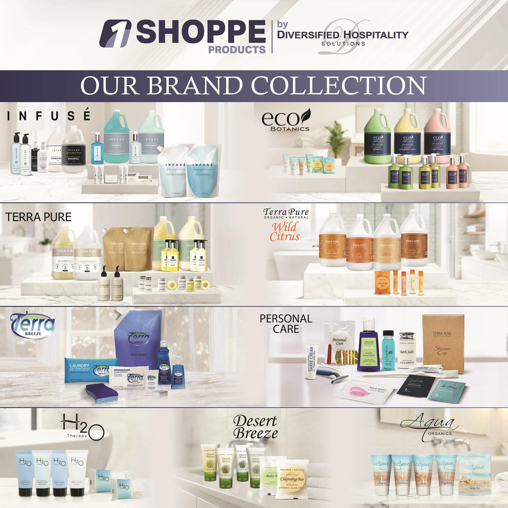 1-Shoppe All-in-Kit botanical fragrance promotes a refreshing guest experience.