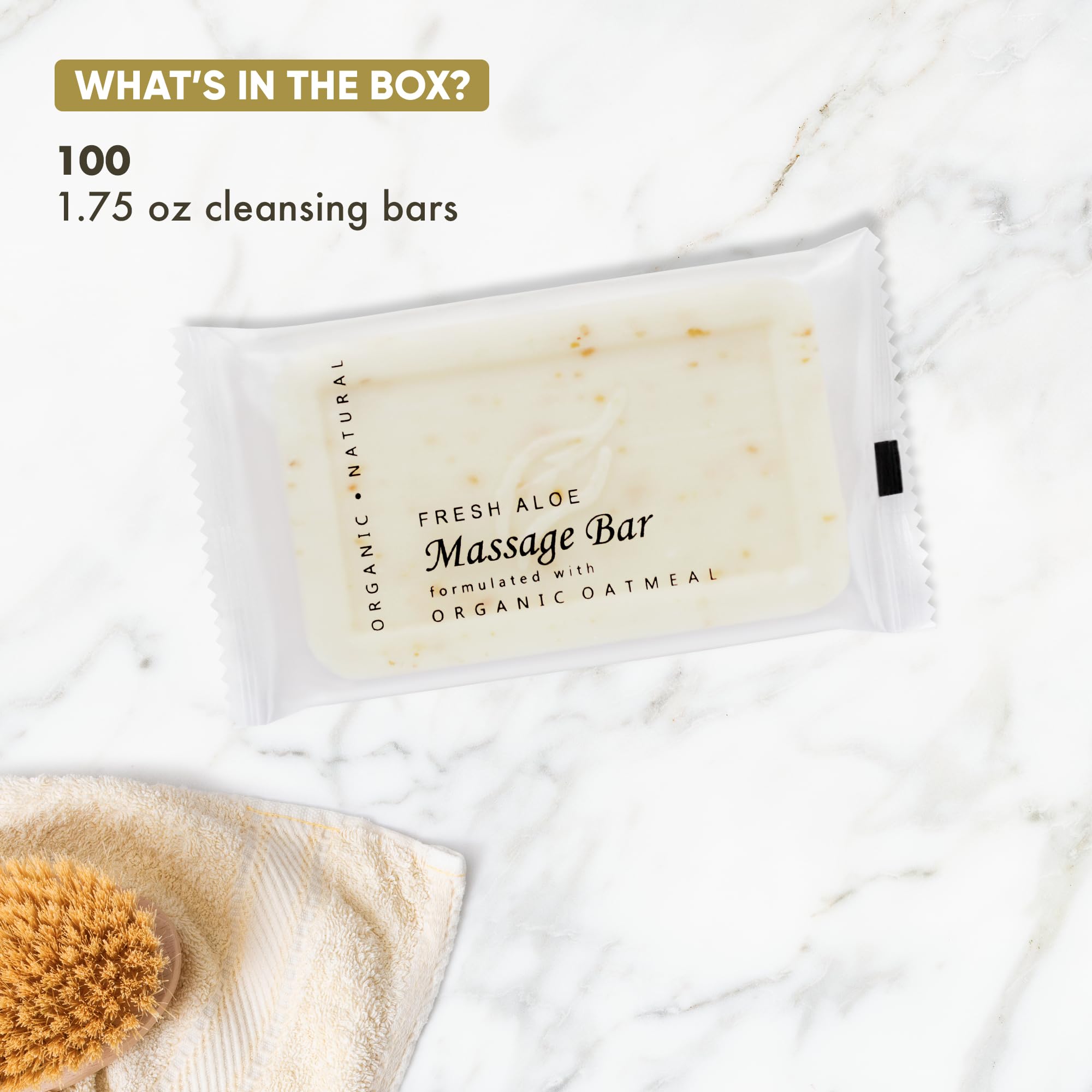 1-Shoppe All-in-Kit paraben-free oatmeal aloe bar soap packaging close-up showing natural ingredients