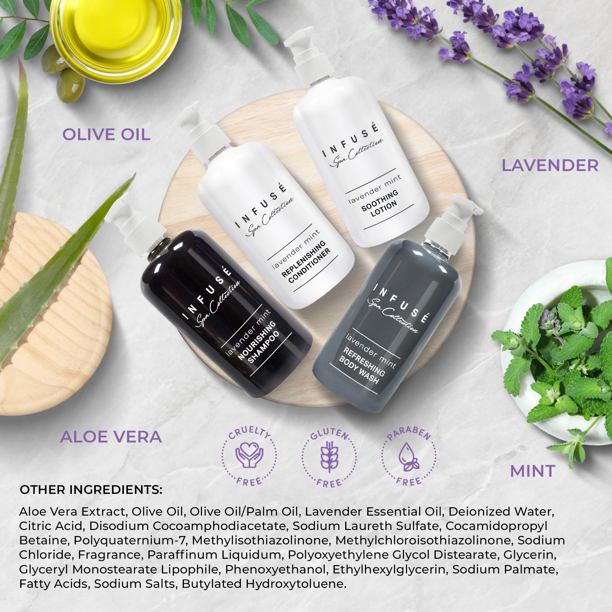 1-Shoppe Infuse Lavender Mint Lotion Pump for lightweight skin hydration.