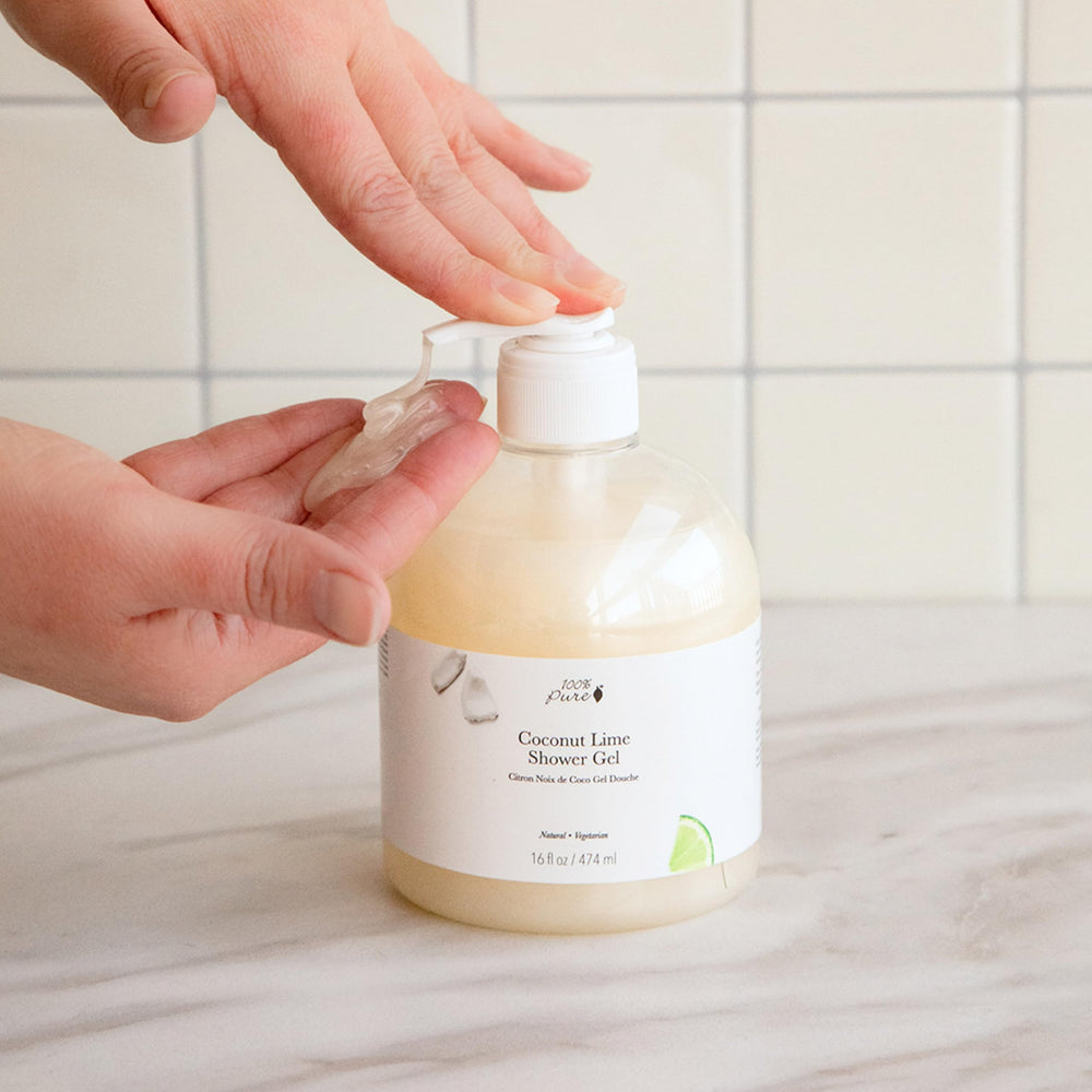 Aloe and rose hydrosol blend for gentle hydration during showers.