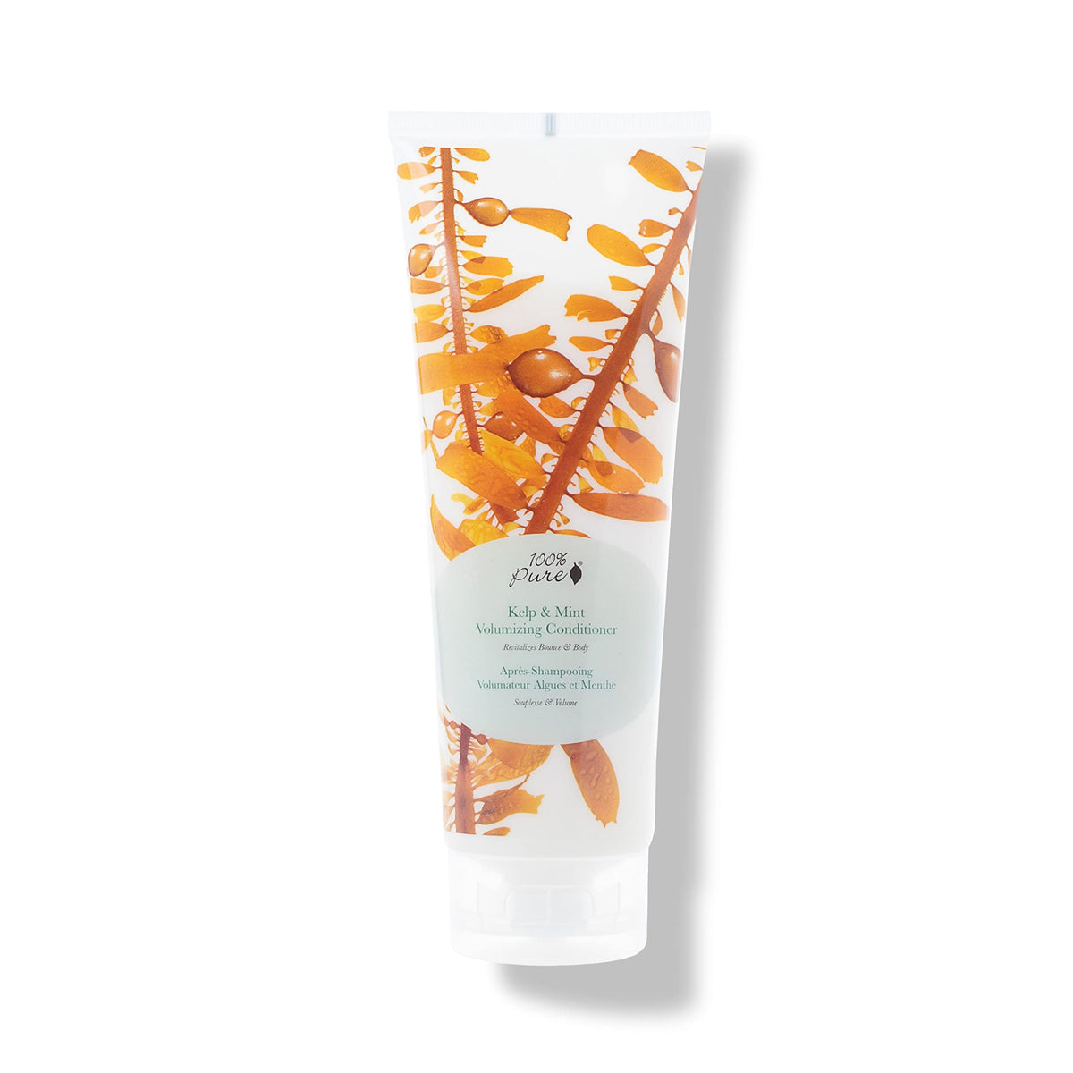 100% PURE Kelp & Mint conditioner bottle delivering volumizing hydration