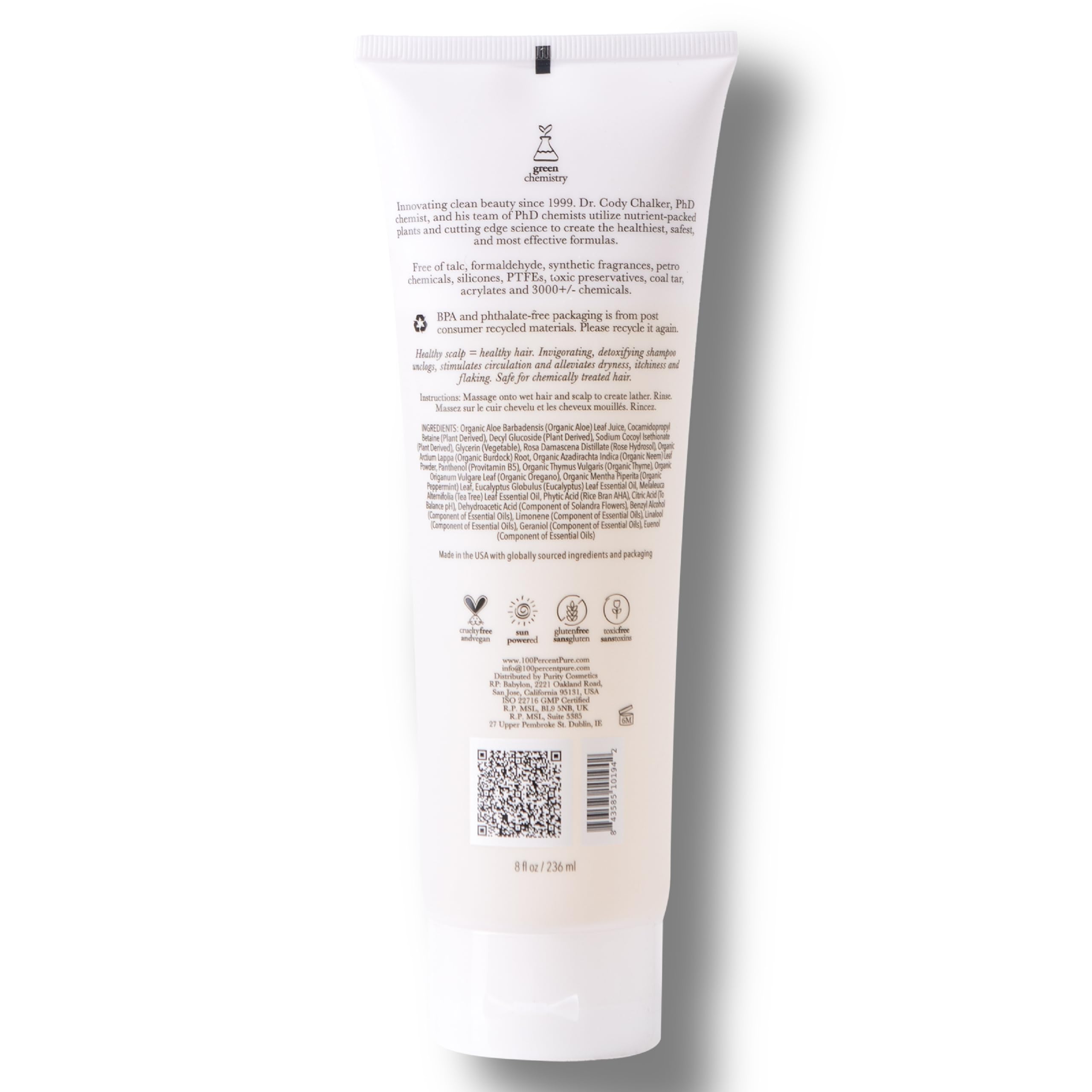 100% PURE Burdock & Neem Shampoo purifying plant blend cleansing pores