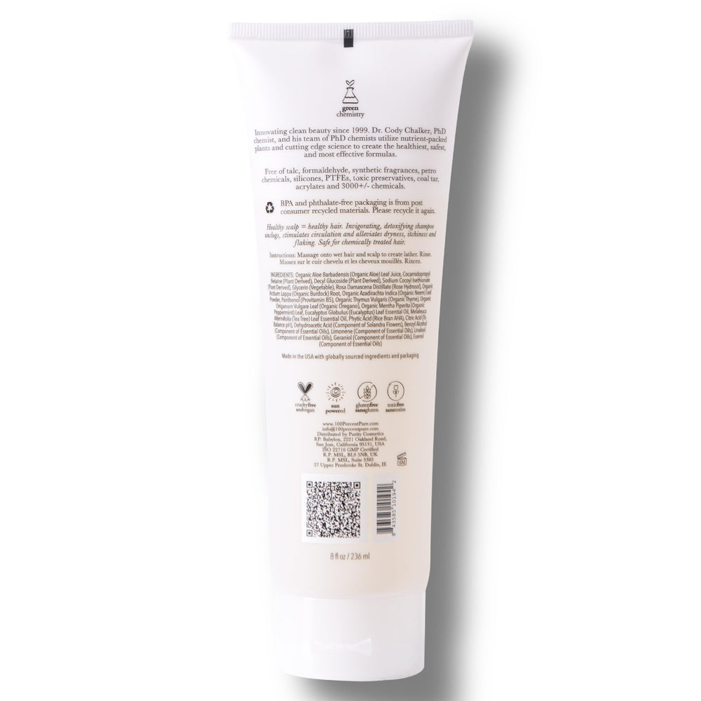 100% PURE Burdock & Neem Shampoo purifying plant blend cleansing pores