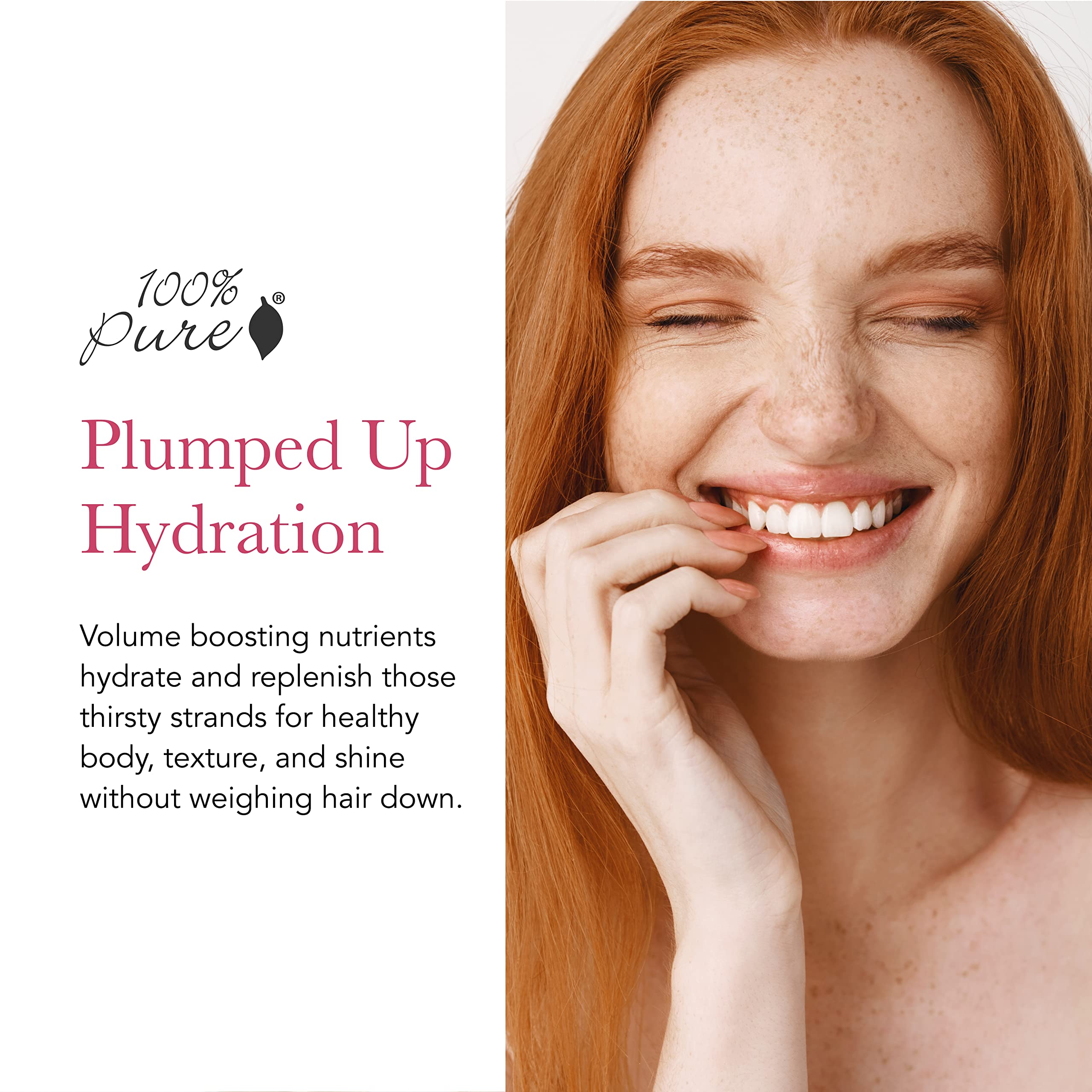 100% Pure Kelp and Mint Shampoo pour enables easy, even distribution across scalp.