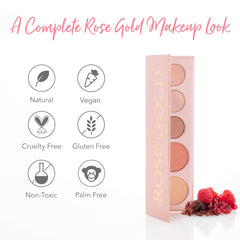 Compact size of the 100% PURE Rose Gold Palette for travel and touch-ups.