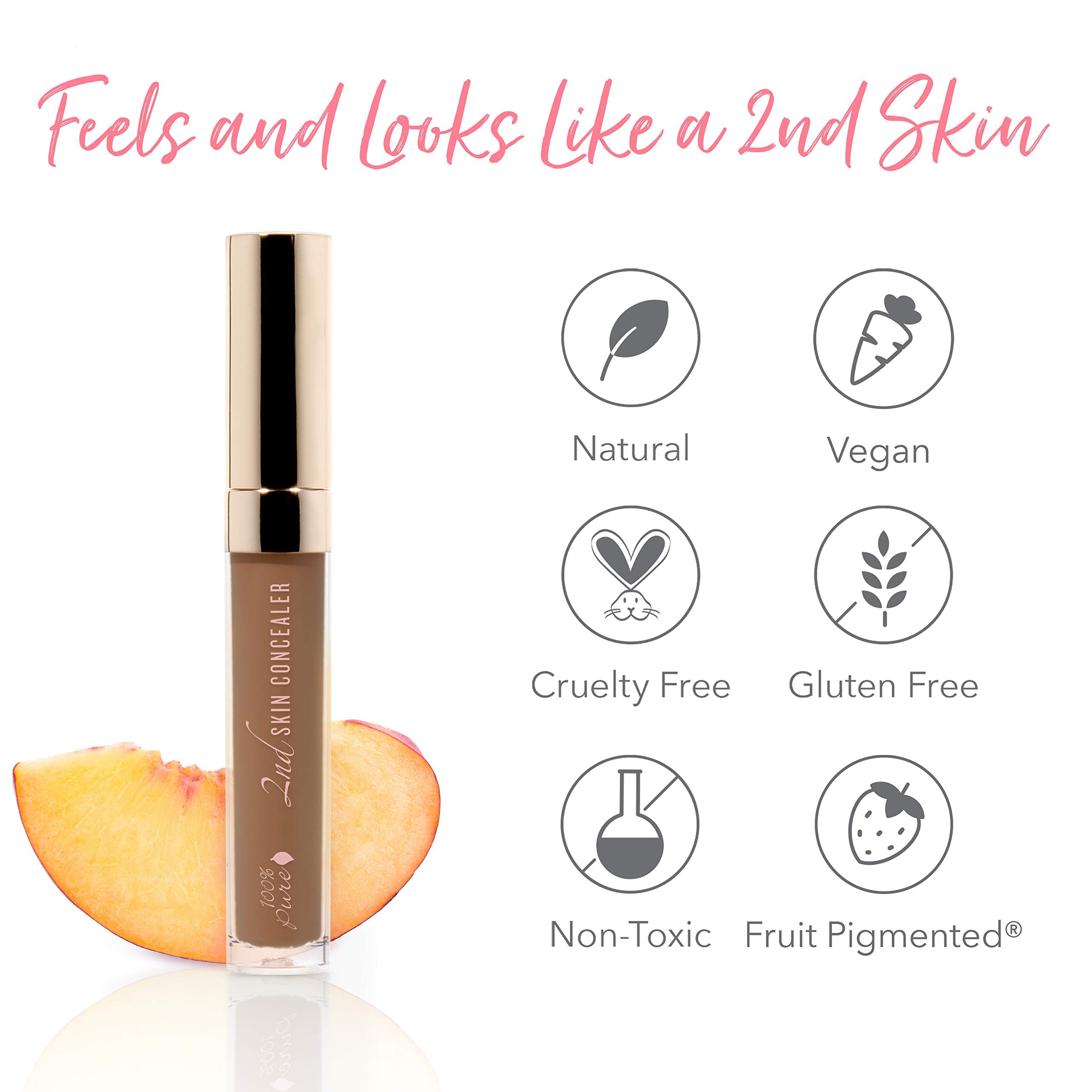 100% Pure 2nd Skin Concealer on the face with smooth texture and full coverage.