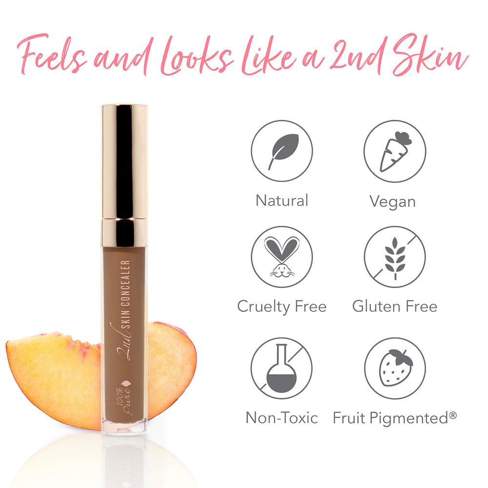 100% Pure 2nd Skin Concealer on the face with smooth texture and full coverage.