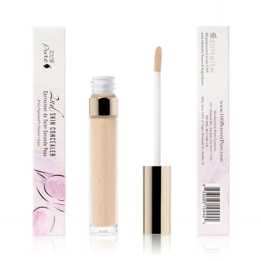 Shade 2 swatch of 100% PURE 2nd Skin Concealer shows creamy texture.