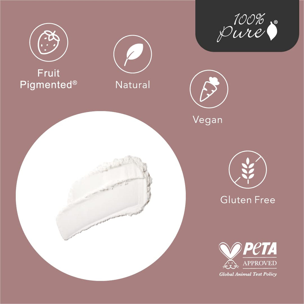 100% PURE Bamboo Blur Powder closeup-translucent showcases sheer coverage and pore-minimizing effect.