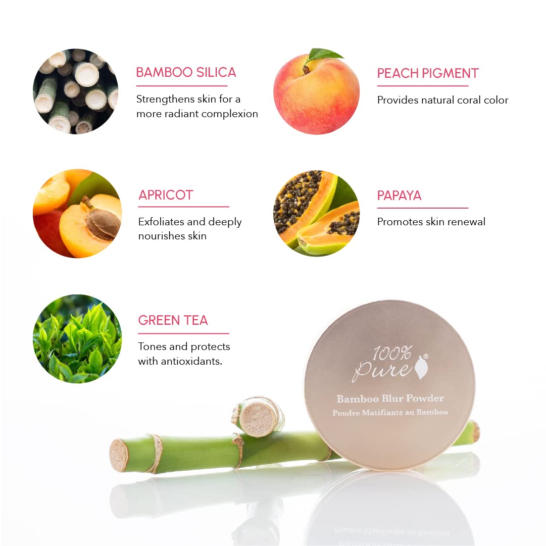 Close-up texture of Bamboo Blur Powder showing silky oil-absorbing particles.