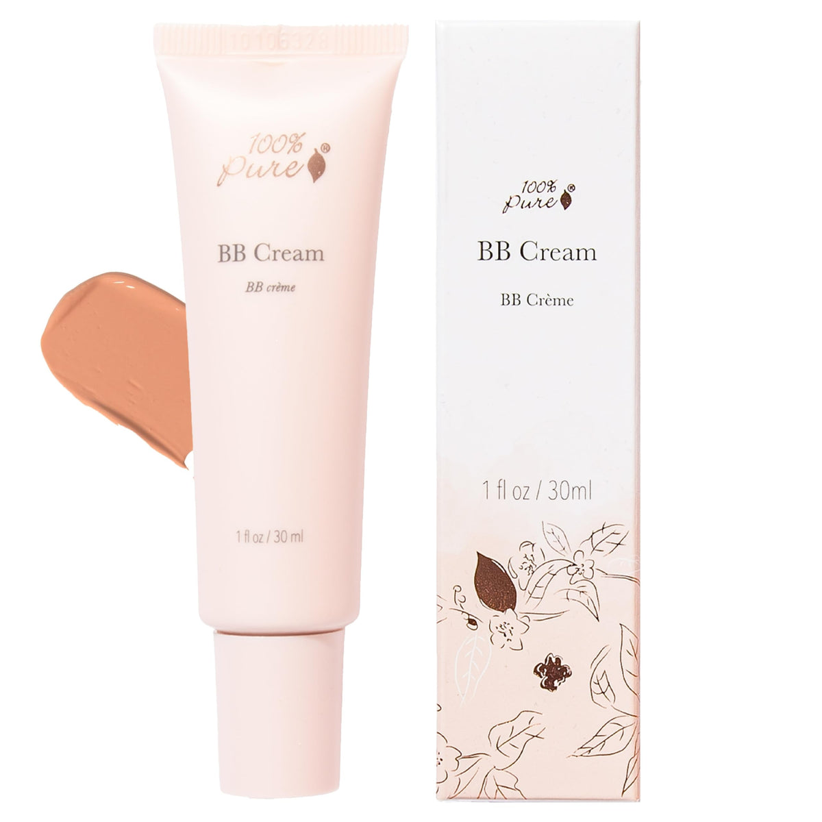 100% PURE BB Cream Shade 20 Aglow bottle with dewy finish.