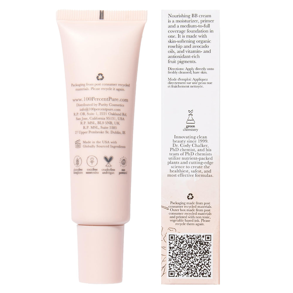 100% PURE BB Cream Shade 20 Aglow fragrance-free formula close-up.
