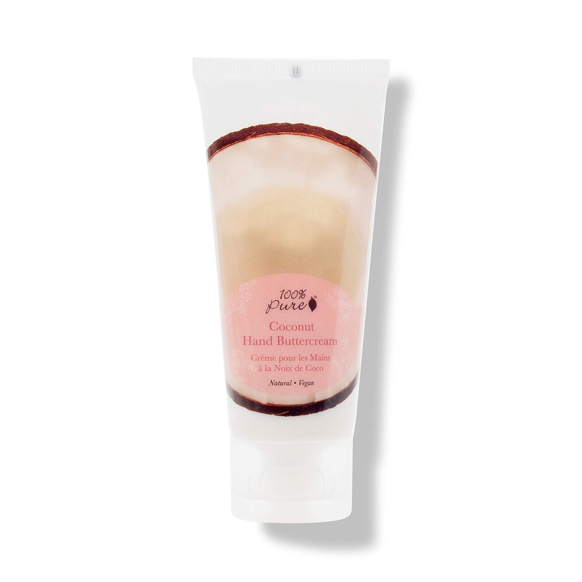 100percentpure coconut hand cream bottle showing rich moisture for dry skin