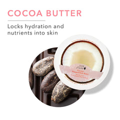 Ingredients panel featuring acai and goji berries in 100% PURE Coconut Whipped Body Butter