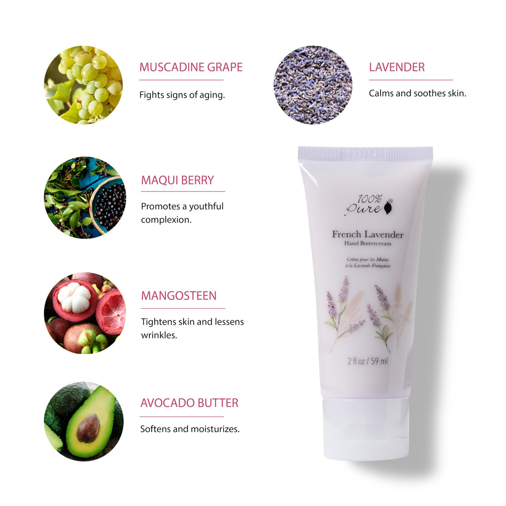 Applying 100percentpure French Lavender Hand Cream provides instant hydration and soft skin.