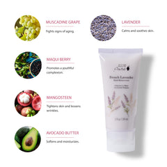 Applying 100percentpure French Lavender Hand Cream provides instant hydration and soft skin.