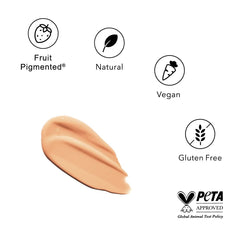 Moisturizing foundation swatch displaying lightweight, matte finish
