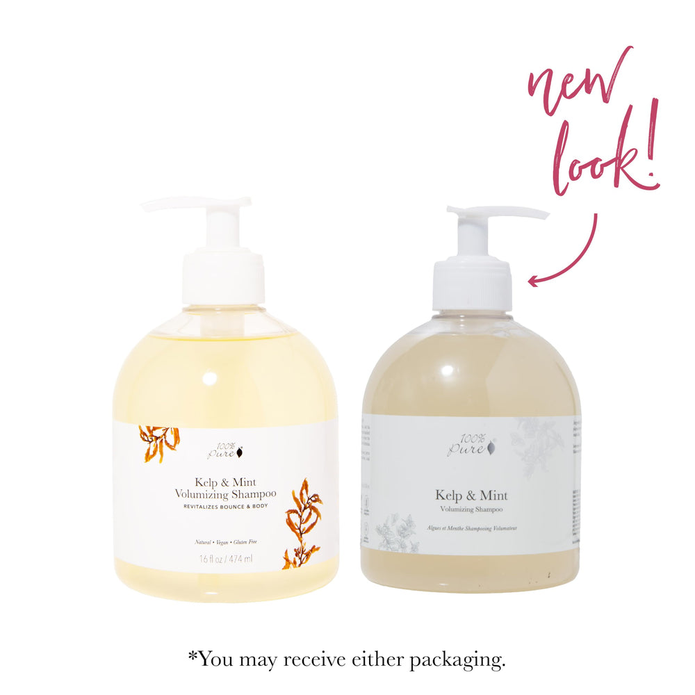 Peppermint oil focus in 100% PURE Kelp & Mint Shampoo provides a cooling scalp feel