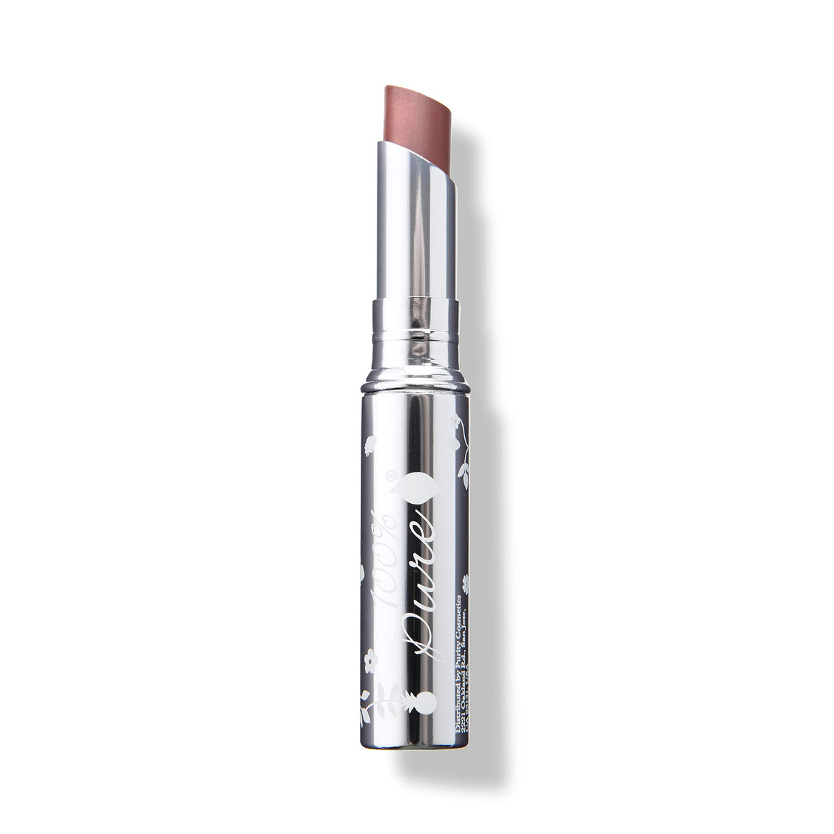 100percentpure Lip Glaze Sultry swatch shows warm peach brown for versatile daily color.