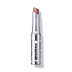 100percentpure Lip Glaze Sultry swatch shows warm peach brown for versatile daily color.