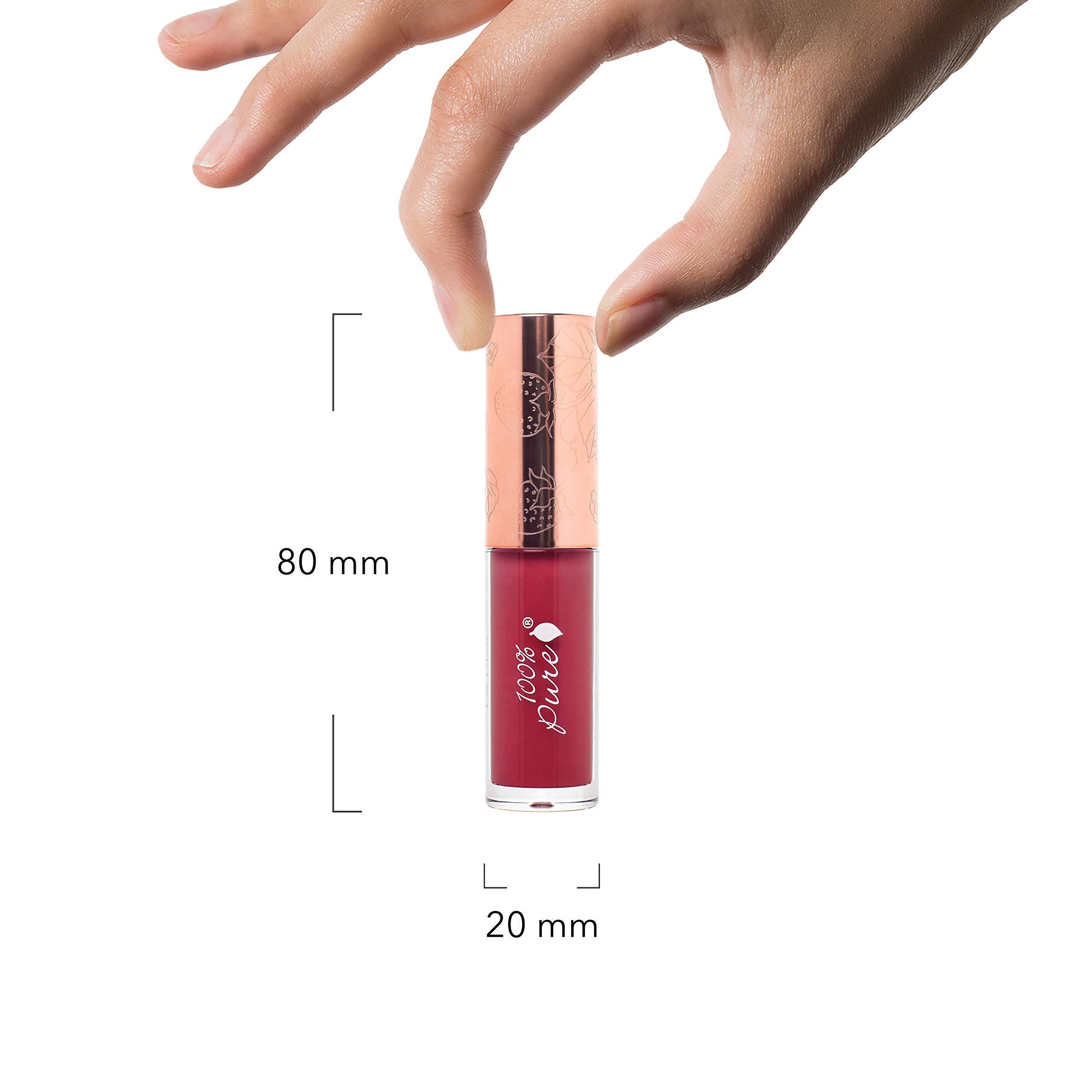 100% Pure lip gloss in medium berry red pigment for versatile looks