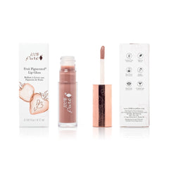 100% PURE Lip Gloss Pink Caramel with wet shine for a mirror-like finish on lips