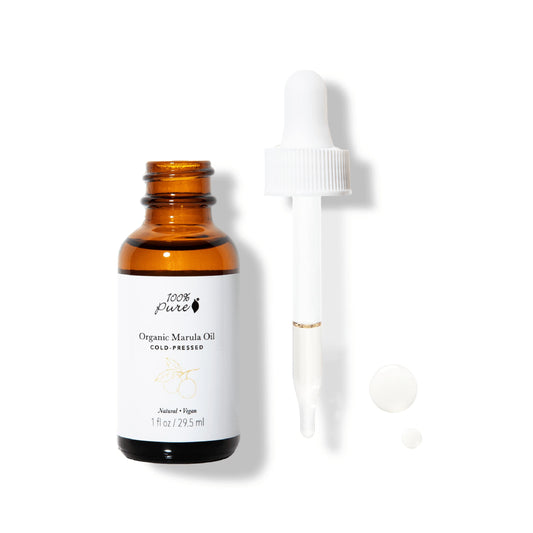 100% PURE Marula Oil bottle pour for facial and body hydration