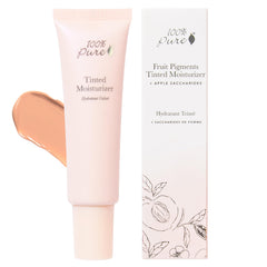 The 100% PURE Alpine Rose tinted moisturizer bottle yields a natural, dewy glow.
