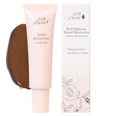 100% PURE tinted moisturizer cocoa light bottle for a natural dewy finish