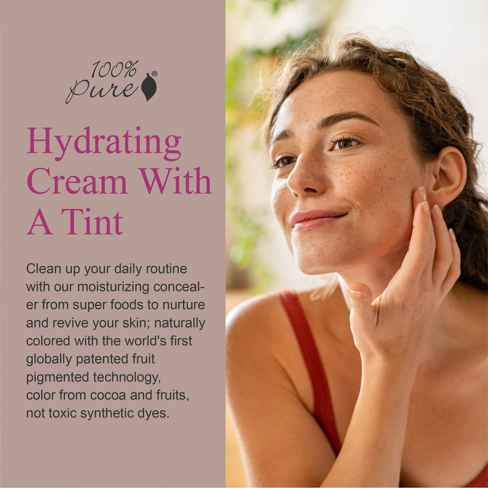100% PURE tinted moisturizer cocoa light with pump for easy application