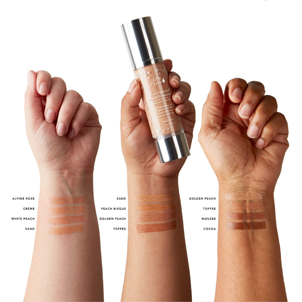 Goji, acai, and pomegranate oils in 100% PURE tinted moisturizer