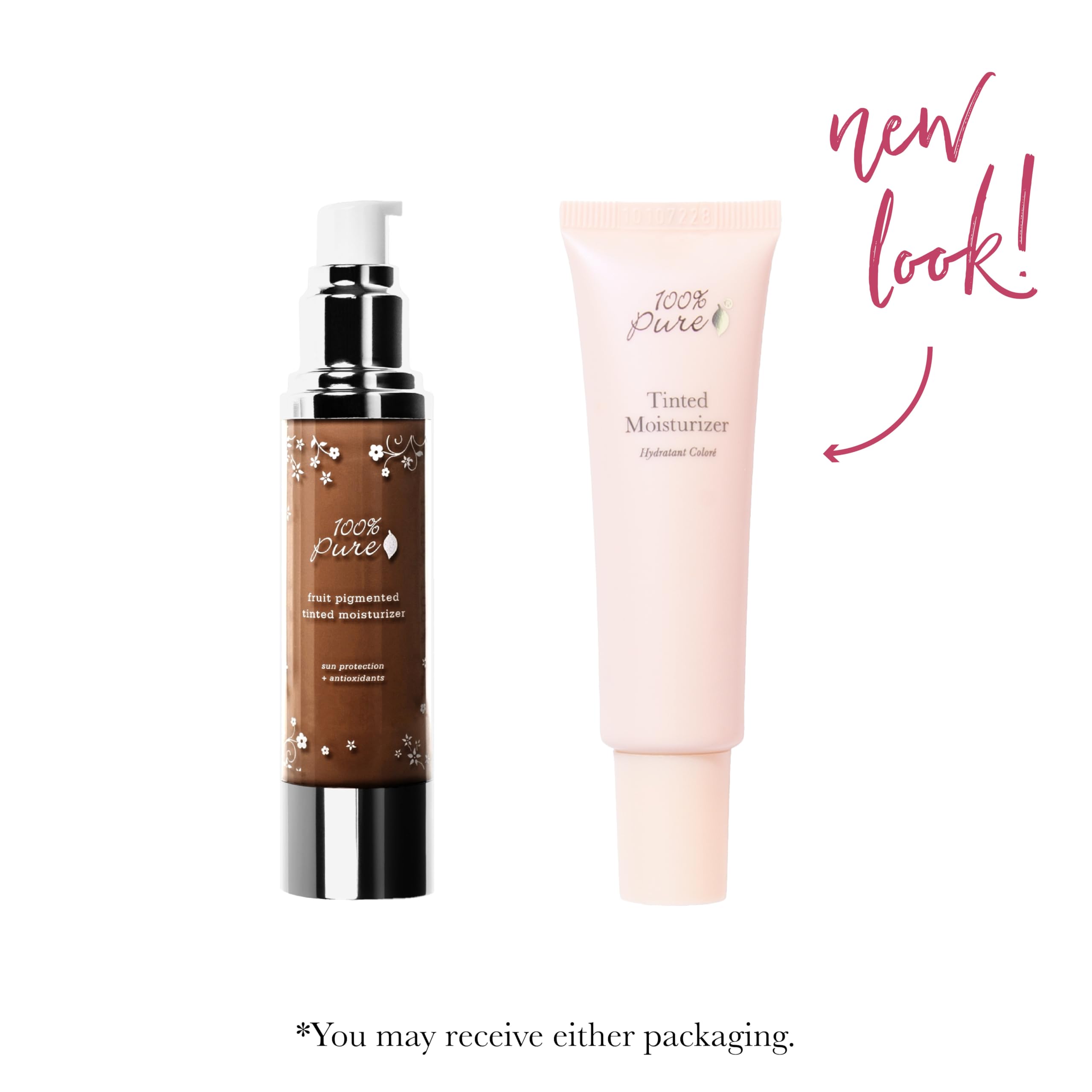 Texture swirl of 100% PURE tinted moisturizer showing light, blendable coverage