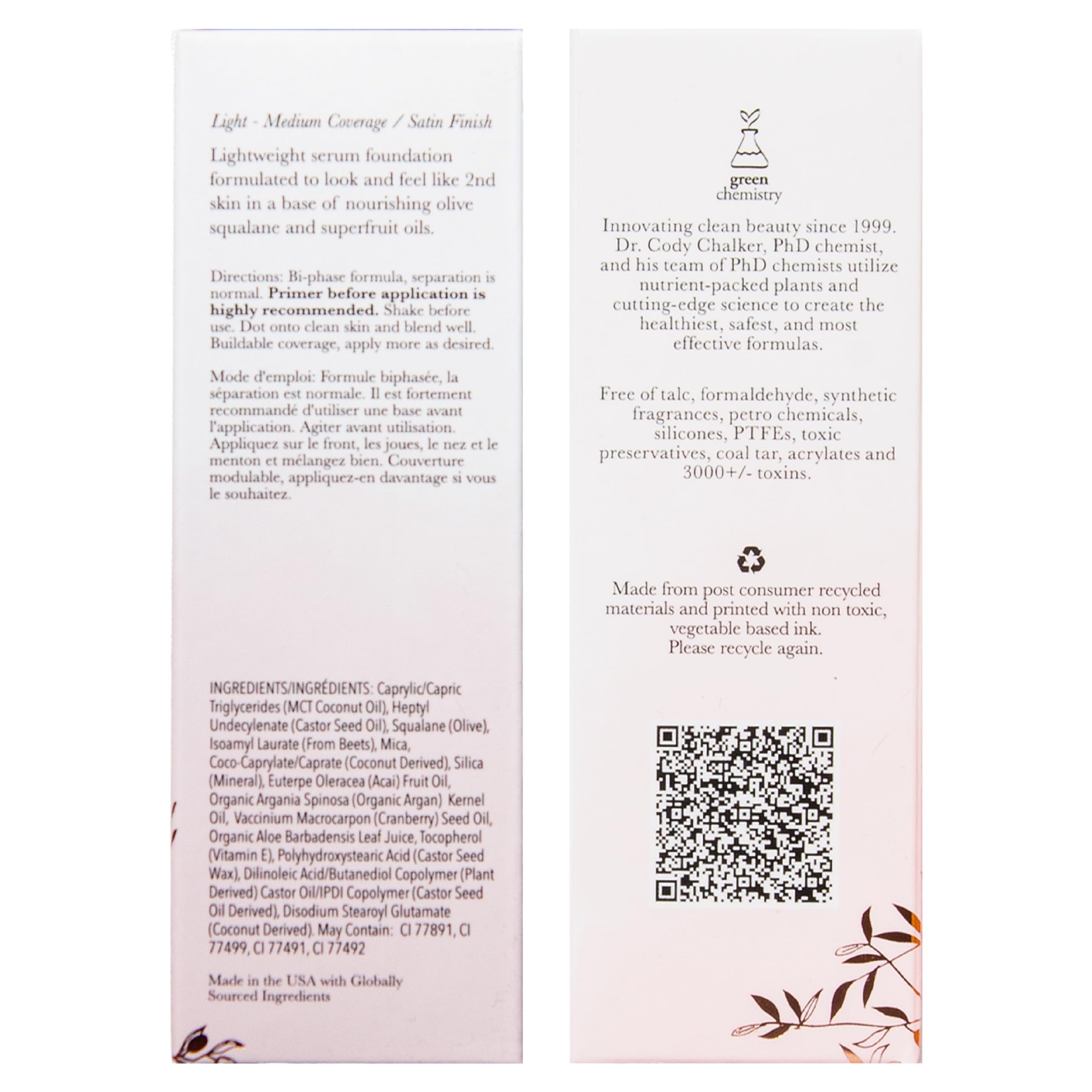 100% PURE vegan glutenfree crueltyfree formula suitable for clean beauty routines.
