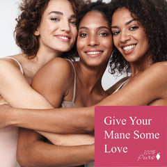 Shine-focused closeup demonstrates improved gloss after using 100% PURE Yuzu & Pomelo Glossing Conditioner.
