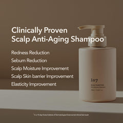 107 Clarifying Shampoo lather demonstrates deep cleanse without stripping moisture
