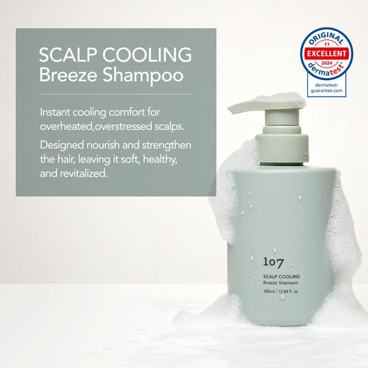 Pouring 107 Scalp Cooling Breeze Shampoo for a clean lather and cool sensation