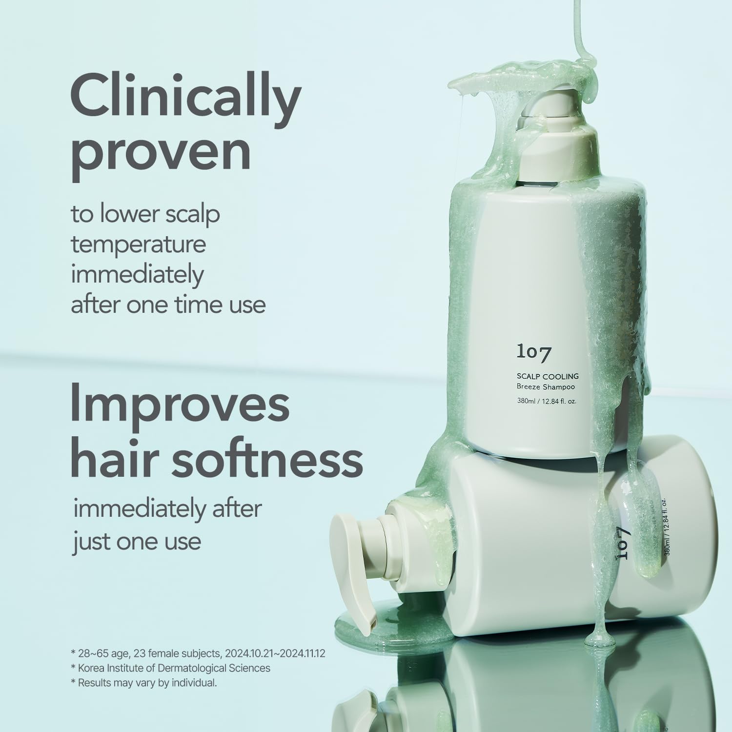 107 Scalp Cooling Breeze Shampoo highlights mugwort vinegar in its formula