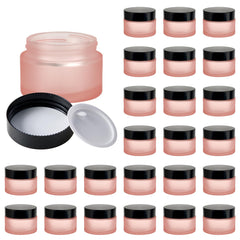 11 Hoa Kinh 1oz pink frosted glass jar with lid for travel storage of creams