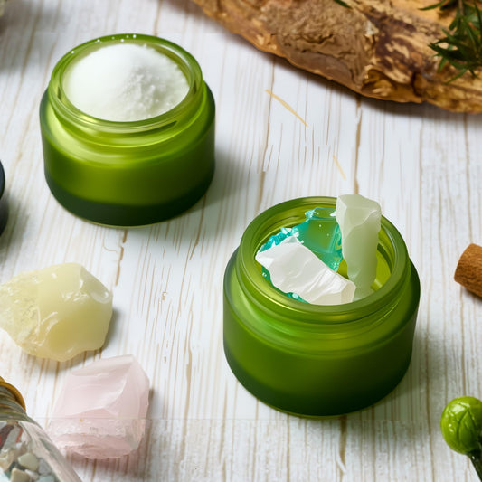 11 Hoa Kinh travel jars with inner liners for organized, spill-free cosmetics.