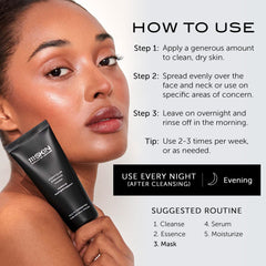 111SKIN Black Diamond Contour Firming Mask night routine demonstrates overnight renewal