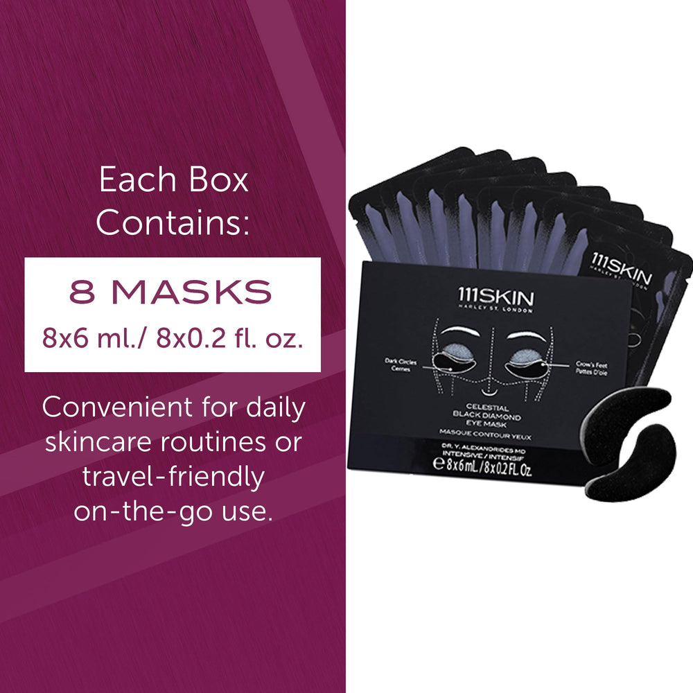After-use look of 111SKIN Black Diamond Eye Mask under-eye area smoothing
